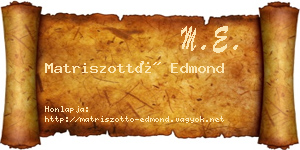 Matriszottó Edmond névjegykártya